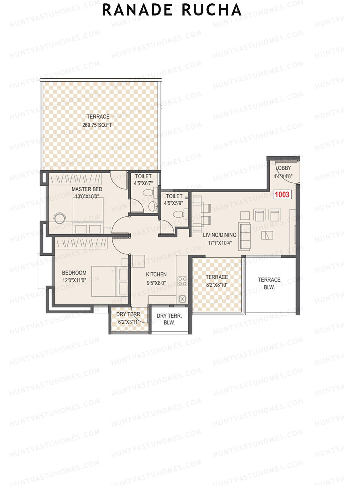 Ranade Rucha Tower A Unit 3 Floor Plan