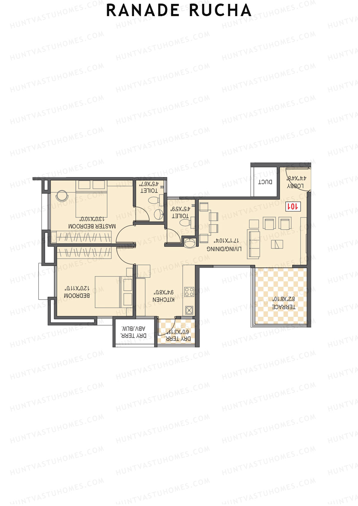 Ranade Rucha Tower A Unit 4 Floor Plan