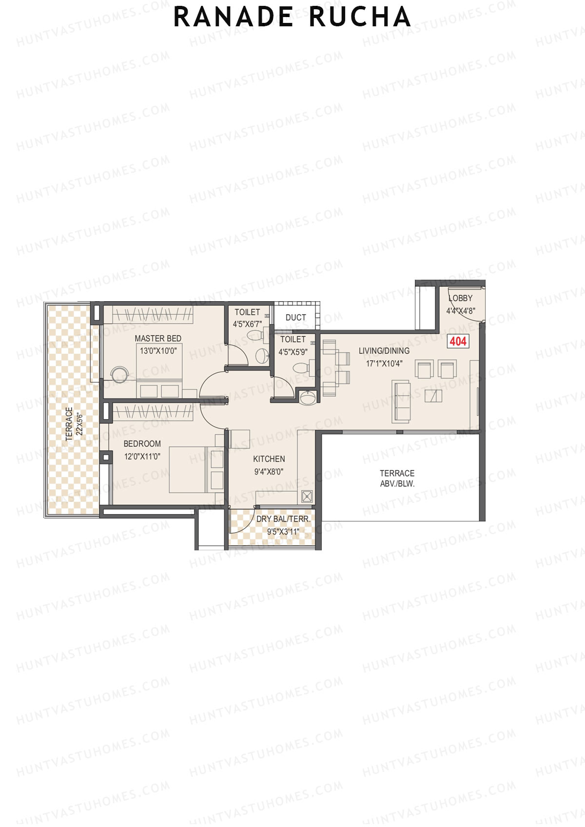 Ranade Rucha Tower A Unit 4 Floor Plan
