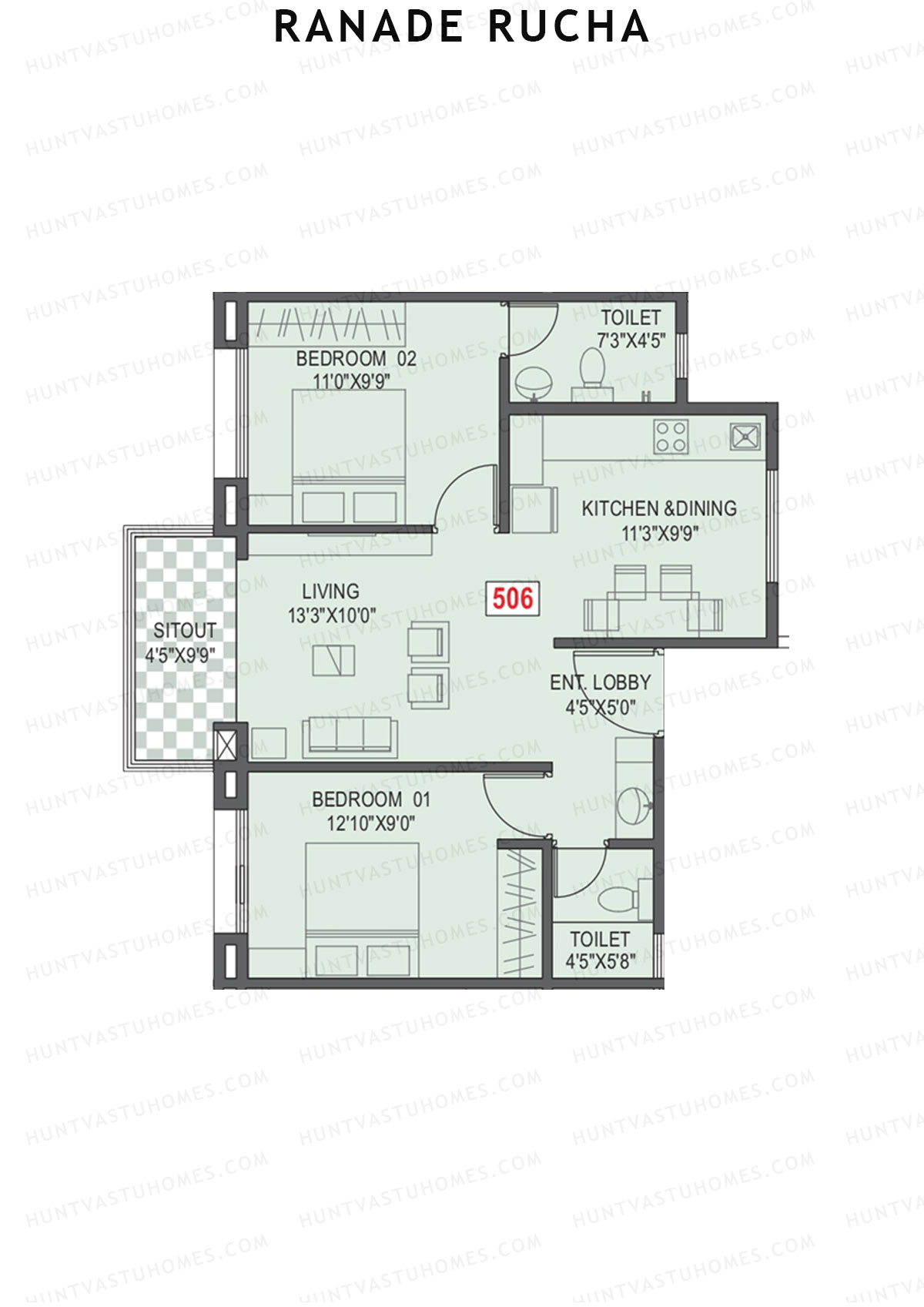 Ranade Rucha Tower A Unit 5 Floor Plan