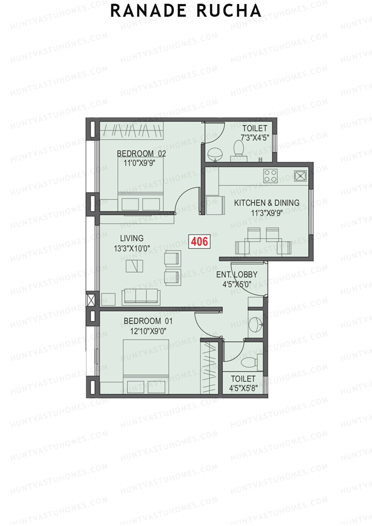 Ranade Rucha Tower A Unit 6 Floor Plan