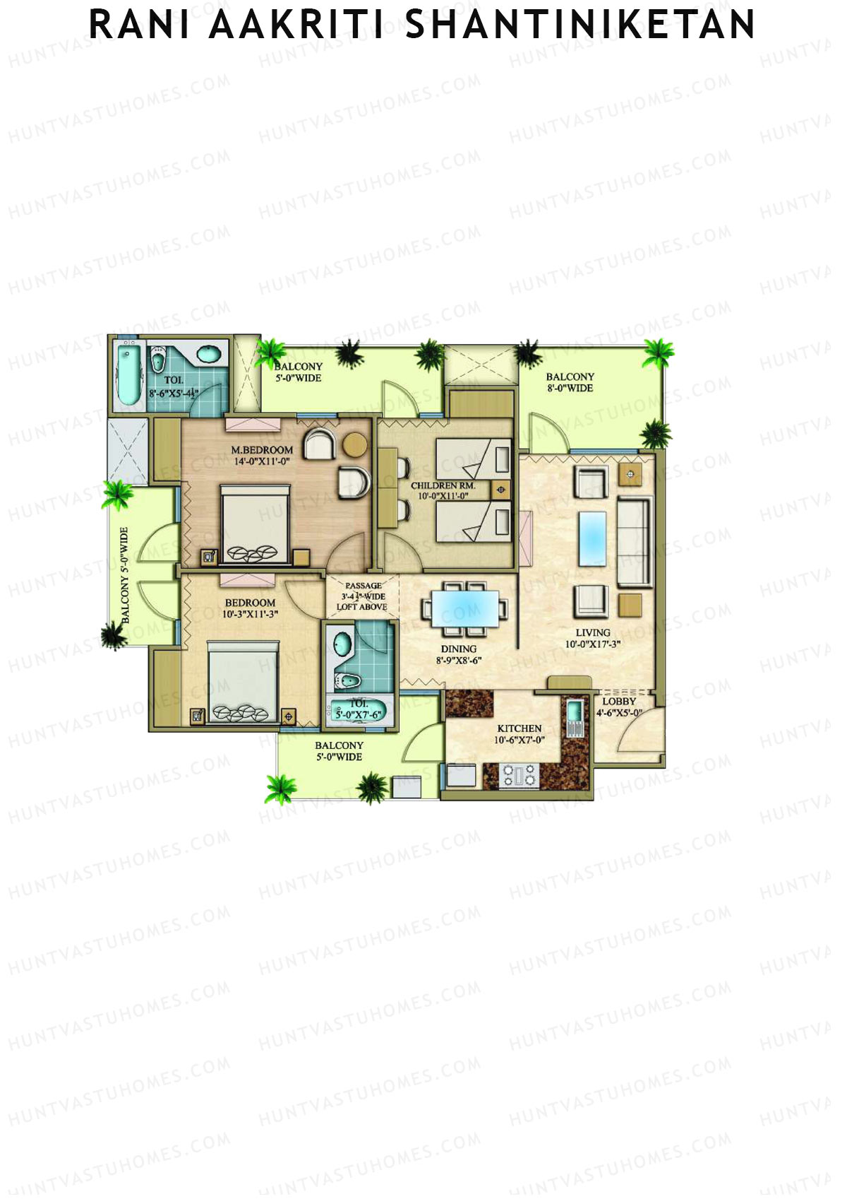 Rani Aakriti Shantiniketan Tower D Unit 3 Floor Plan