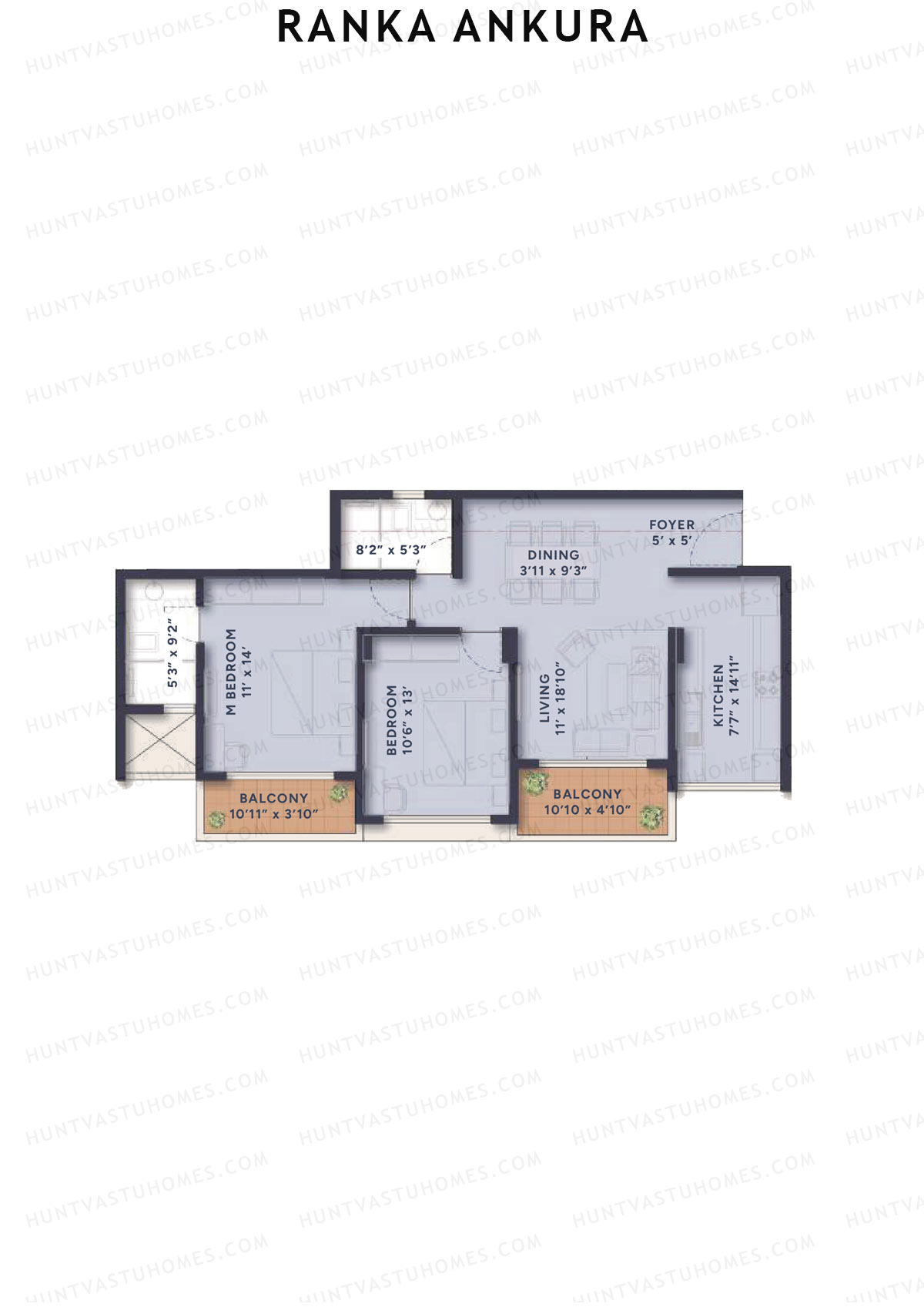 Ranka Ankura Tower 4 Unit 4 (Type 4) Floor Plan