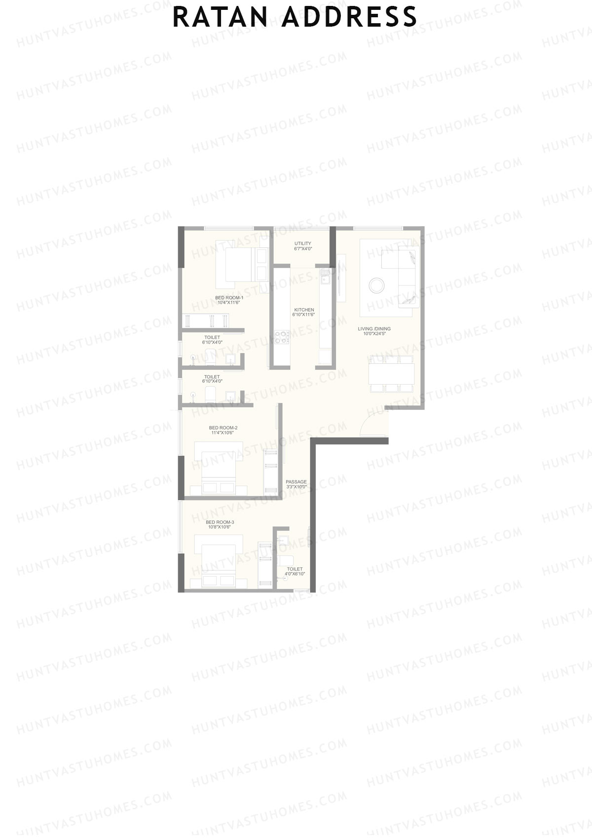 Ratan Address Wing A Unit 3 Floor Plan