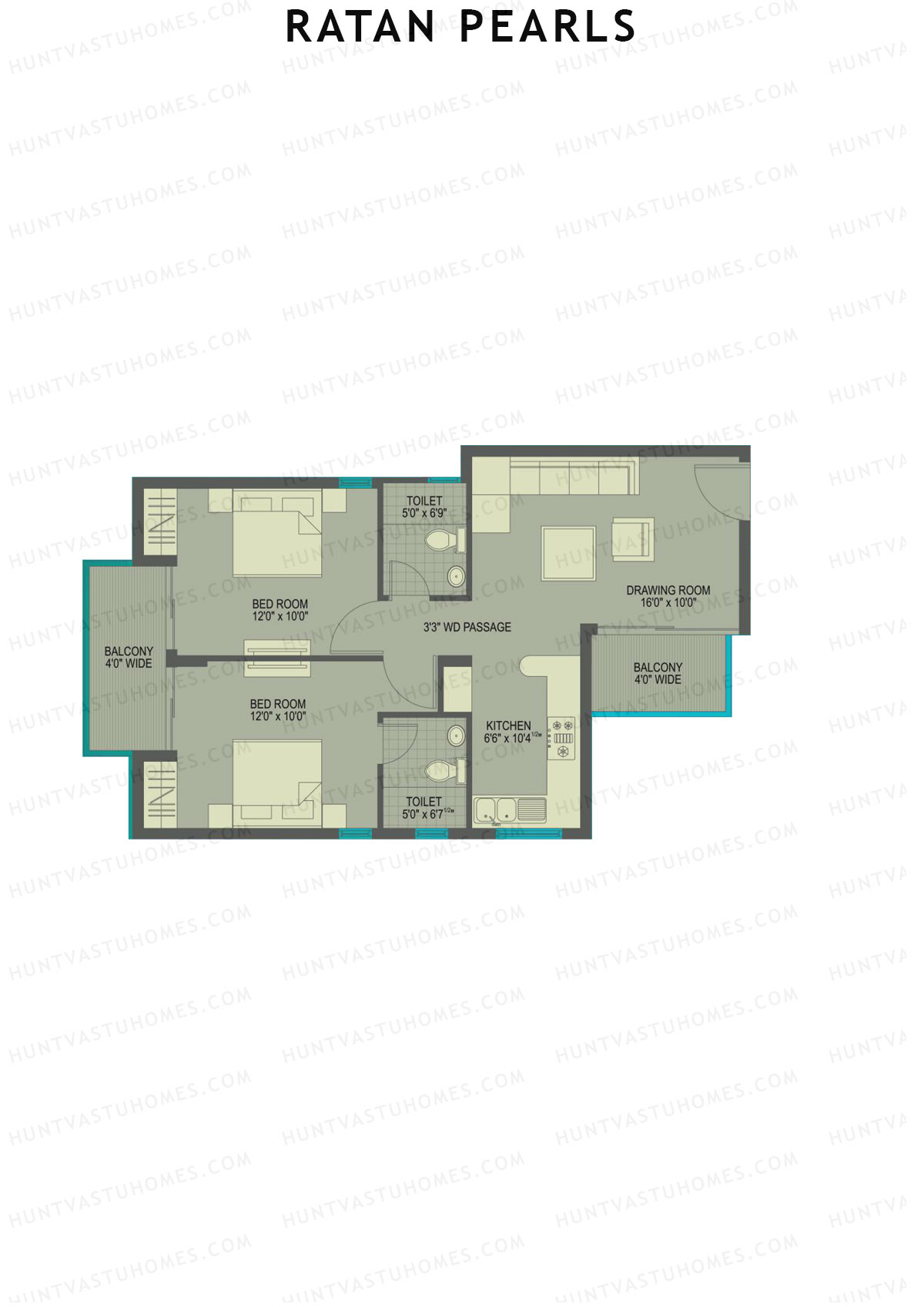 Ratan Pearls Tower A Unit 1 Floor Plan