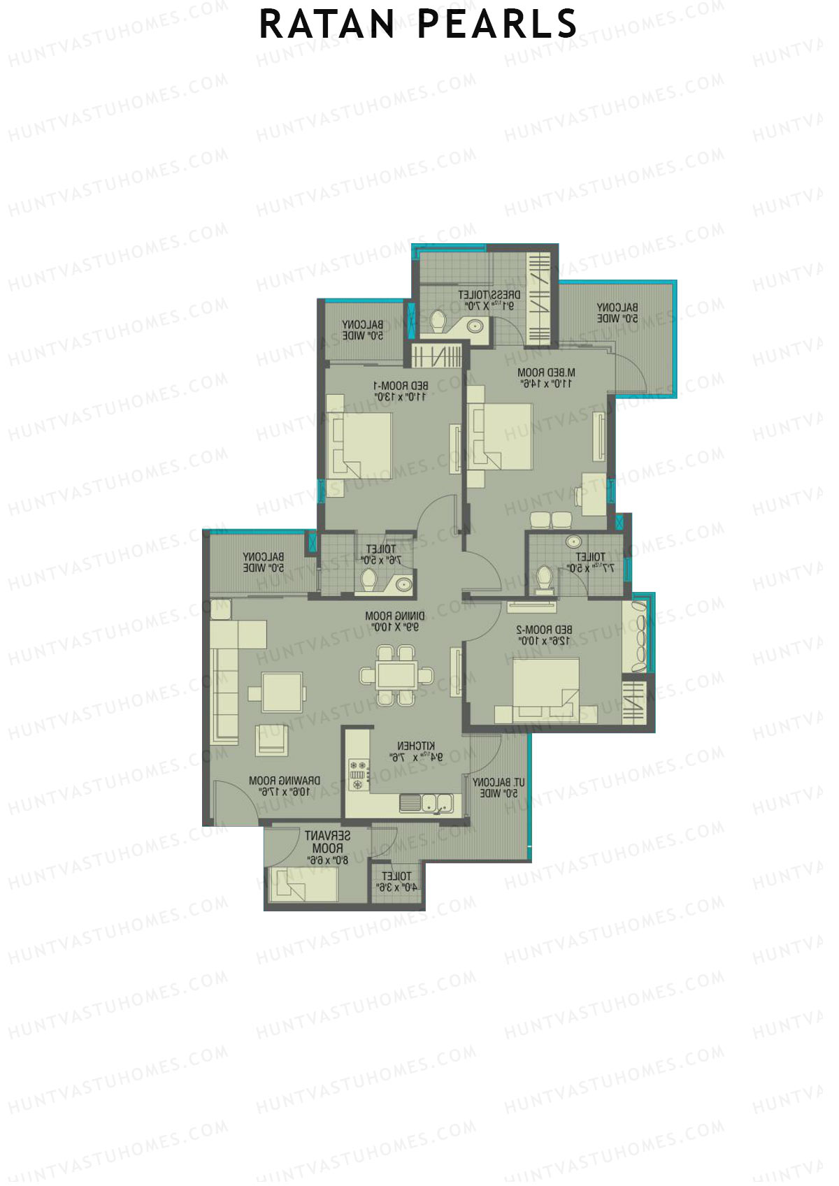 Ratan Pearls Tower B Unit 4 Floor Plan