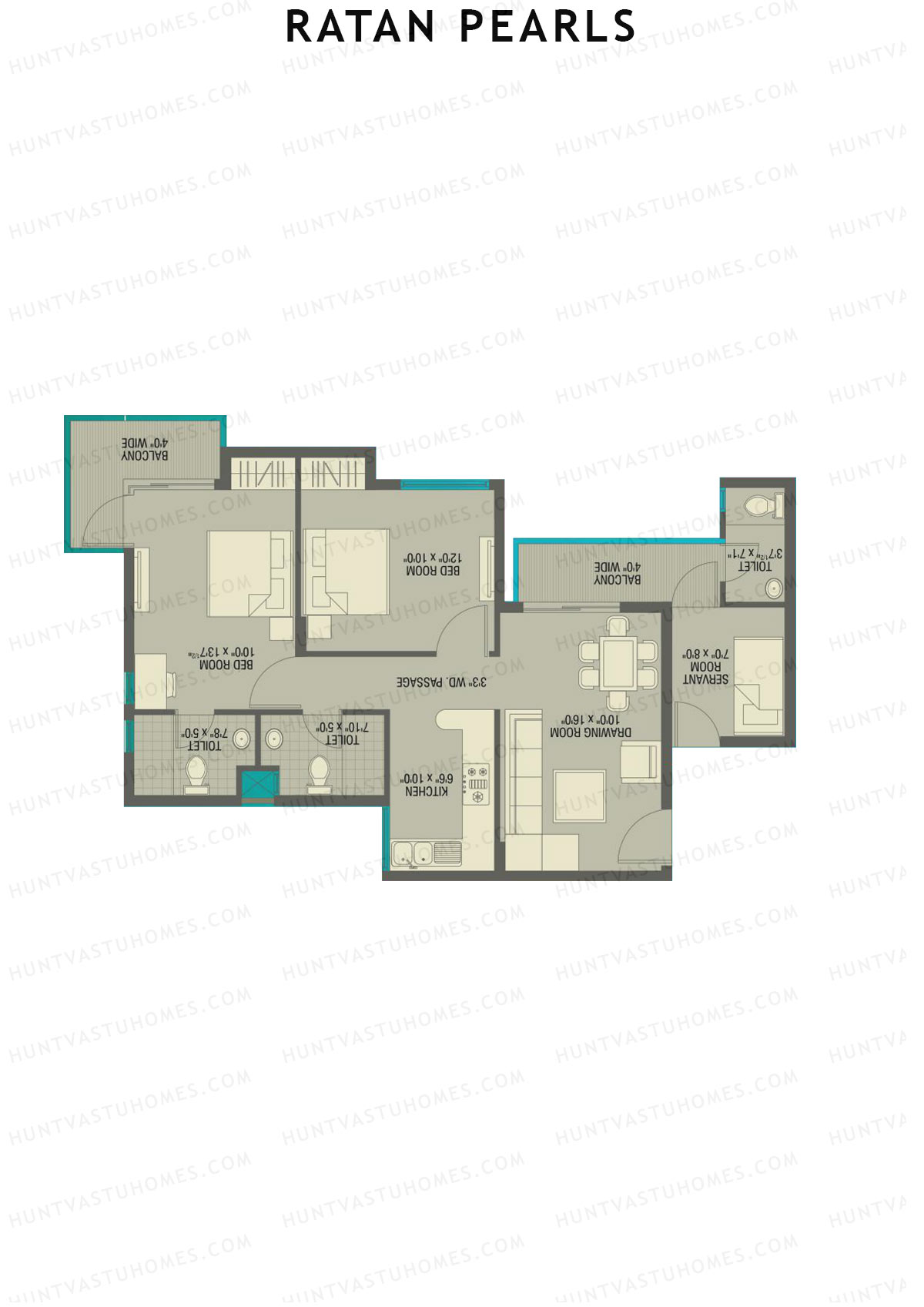 Ratan Pearls Tower C Unit 2 Floor Plan