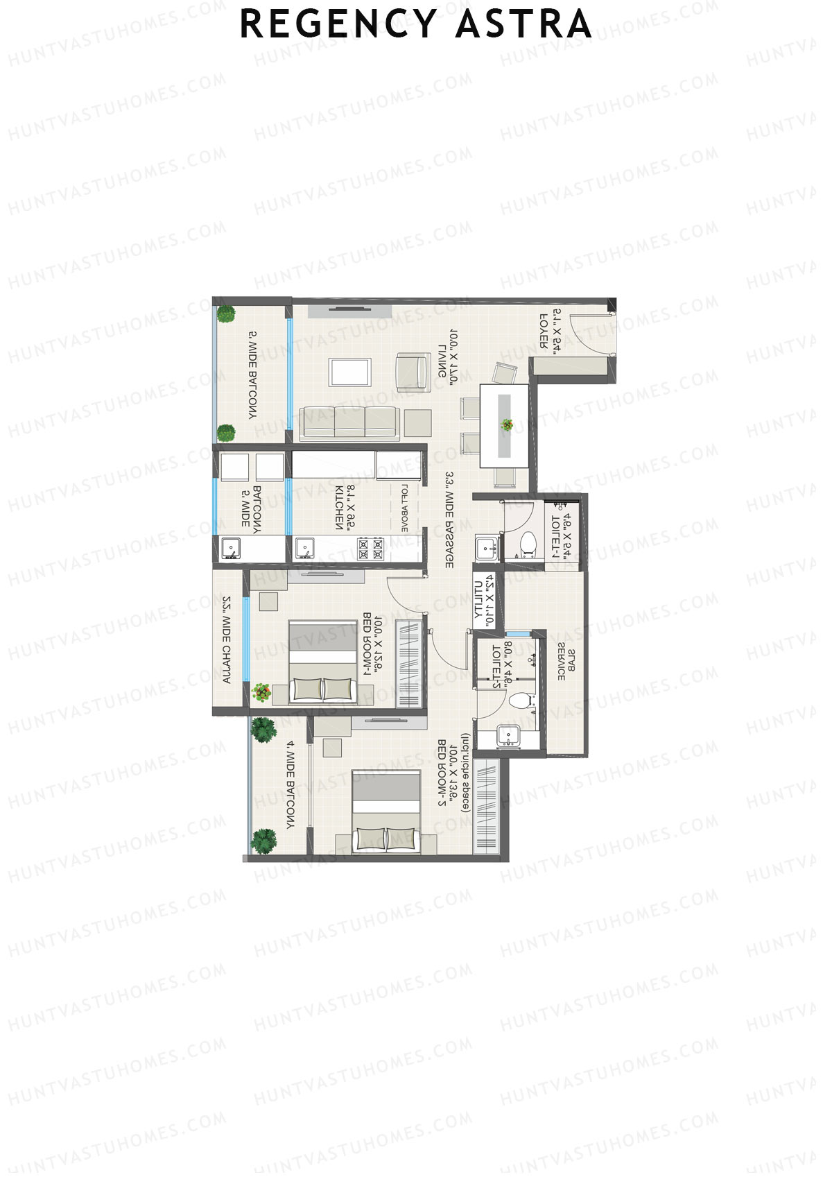 Regency Astra Tower A1 Unit 1 Floor Plan