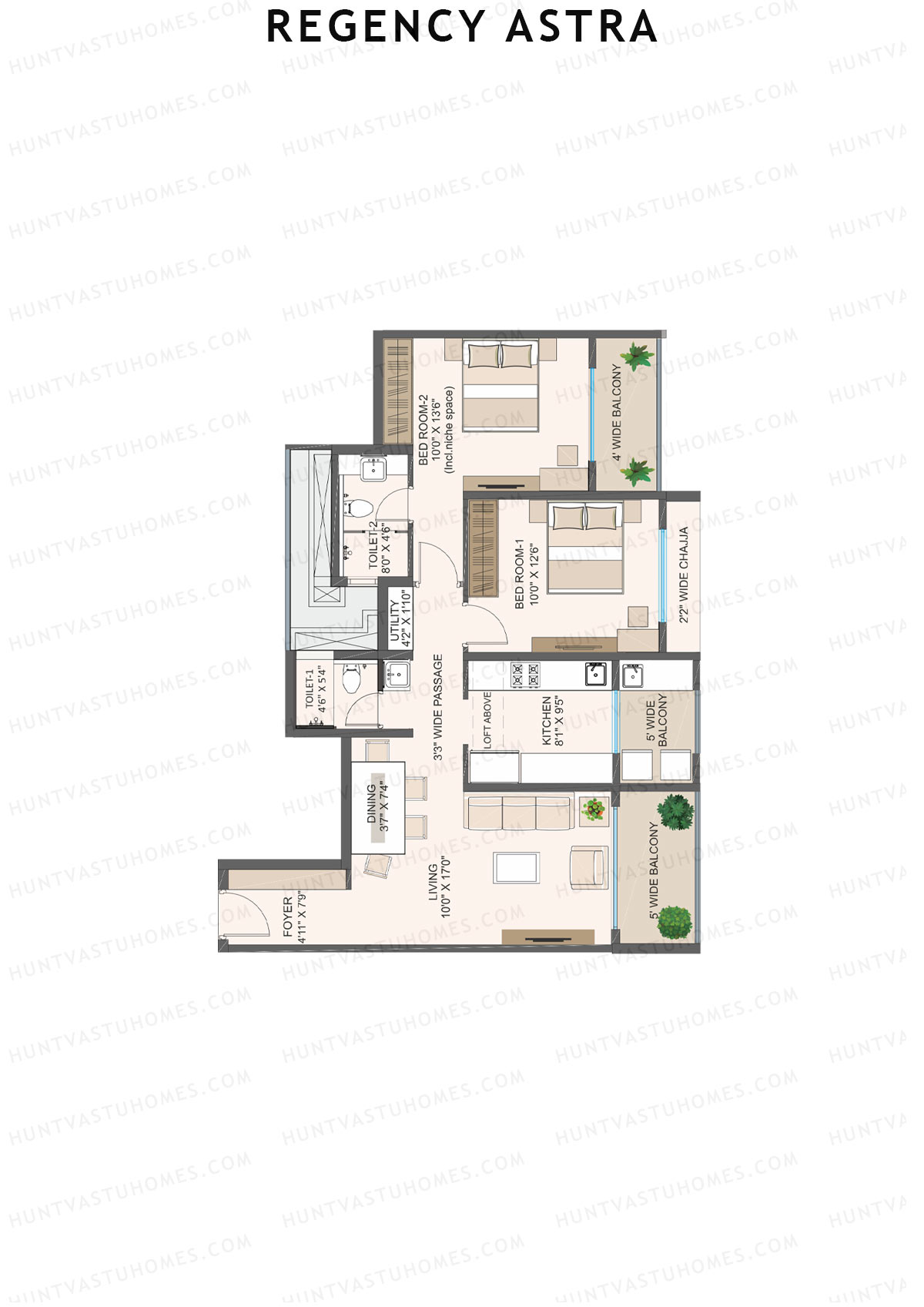 Regency Astra Tower A1 Unit 3 Floor Plan