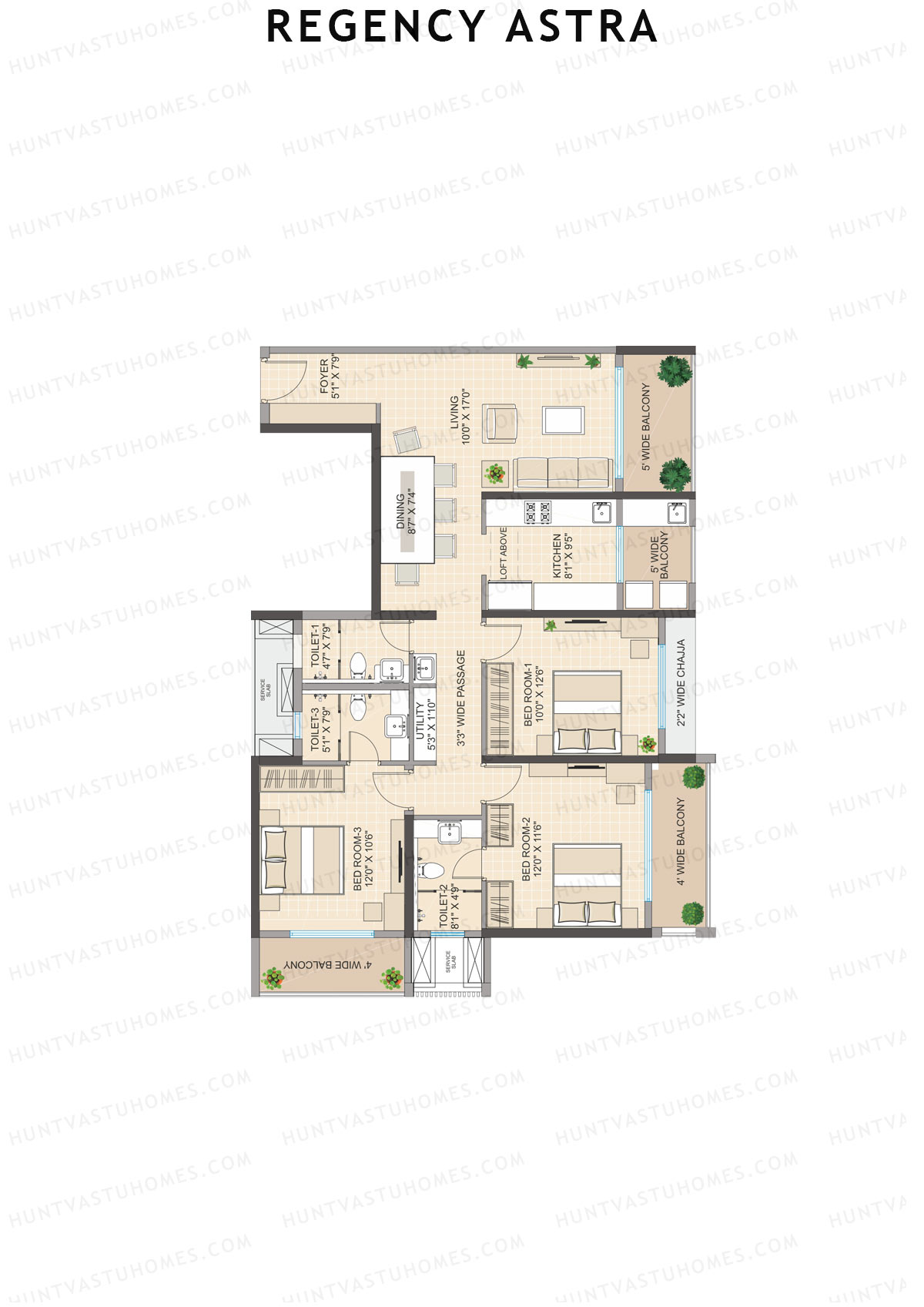 Regency Astra Tower A1 Unit 6 Floor Plan