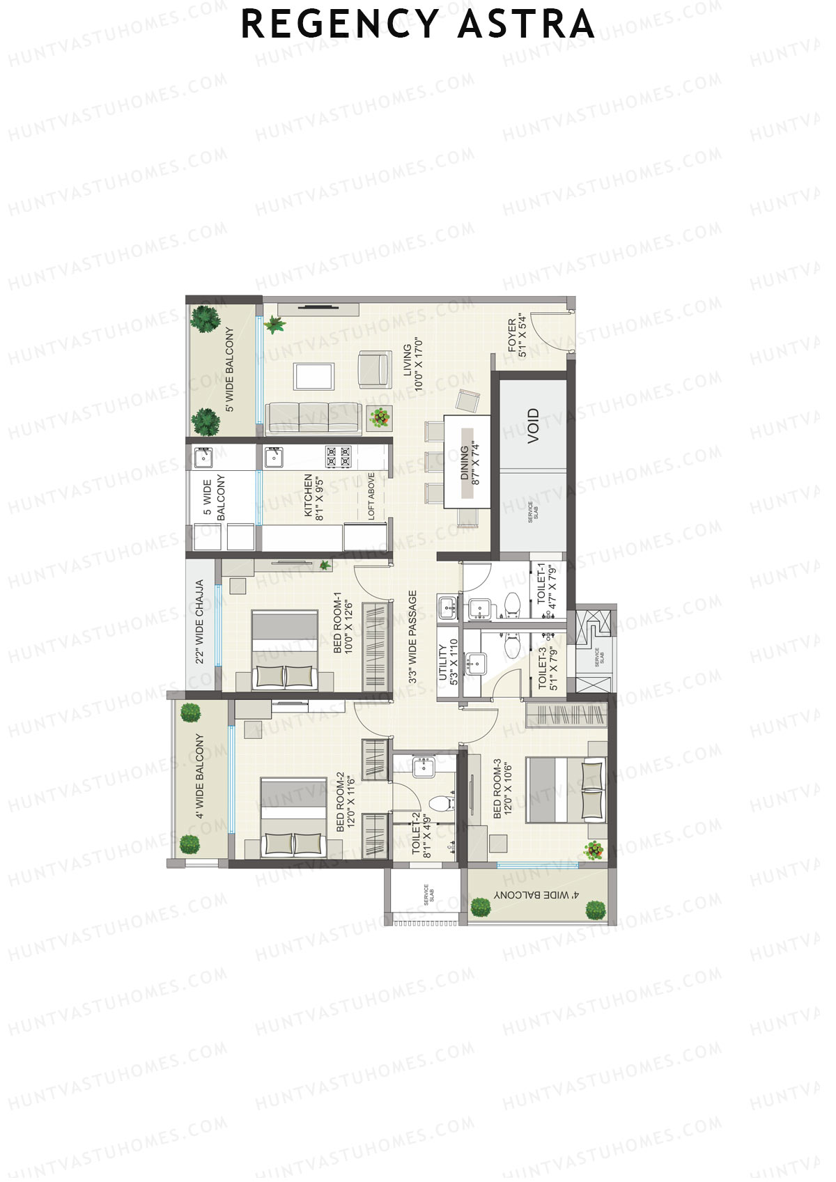Regency Astra Tower A1 Unit 7 Floor Plan