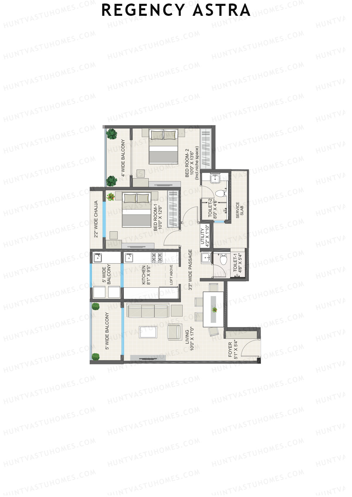Regency Astra Tower A1 Unit 8 Floor Plan