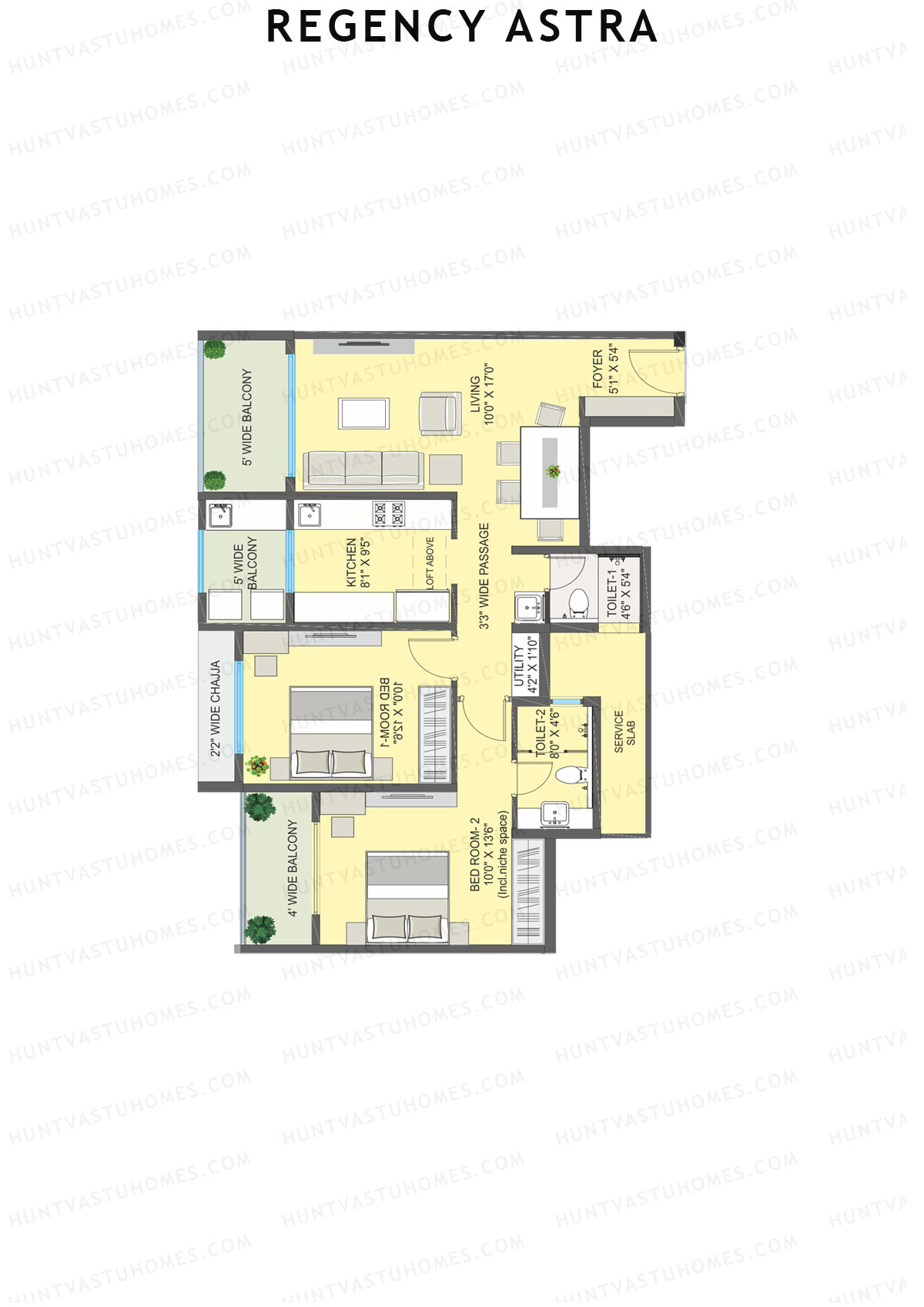 Regency Astra Tower A2 Unit 1 Floor Plan