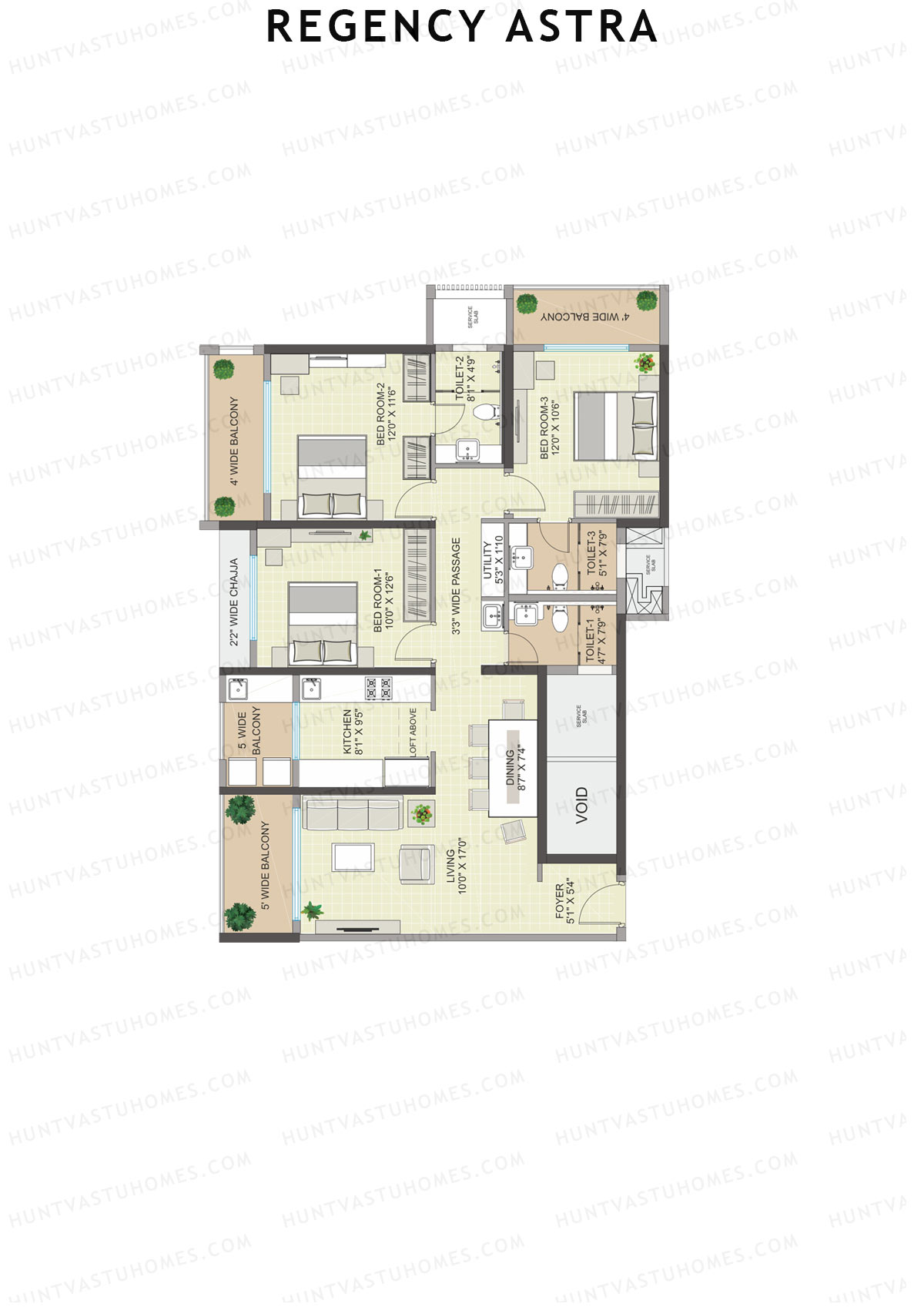 Regency Astra Tower A2 Unit 2 Floor Plan