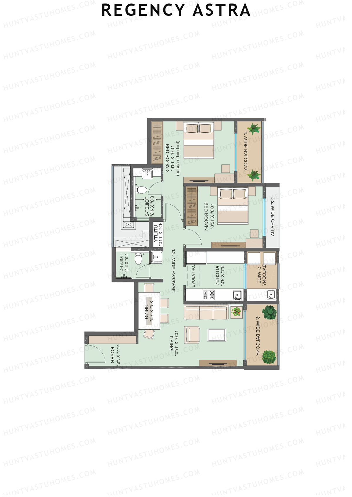 Regency Astra Tower A2 Unit 5 Floor Plan