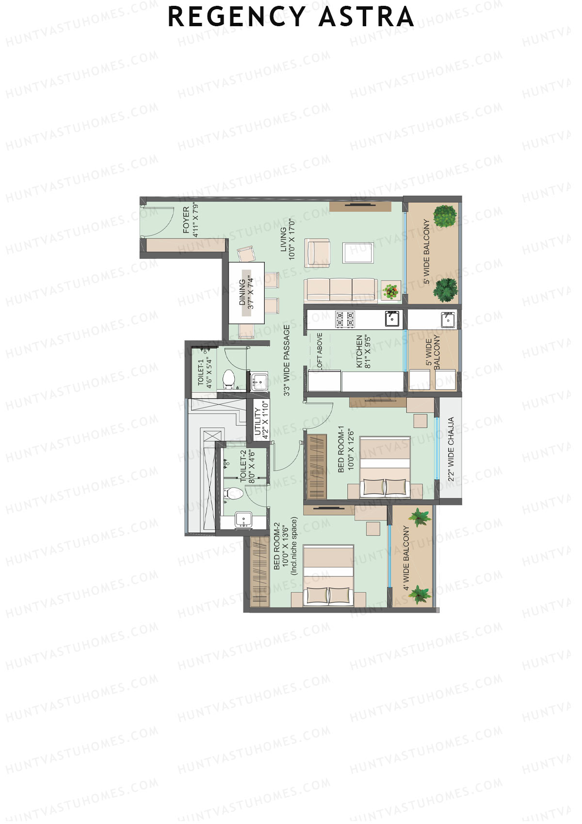 Regency Astra Tower A2 Unit 6 Floor Plan