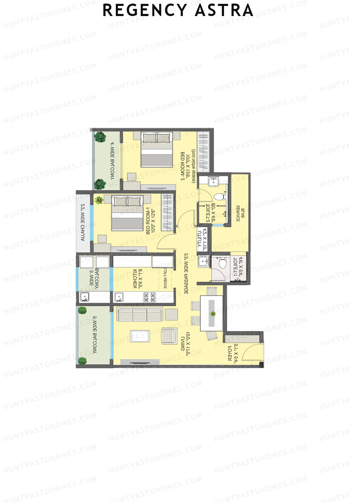 Regency Astra Tower A2 Unit 8 Floor Plan