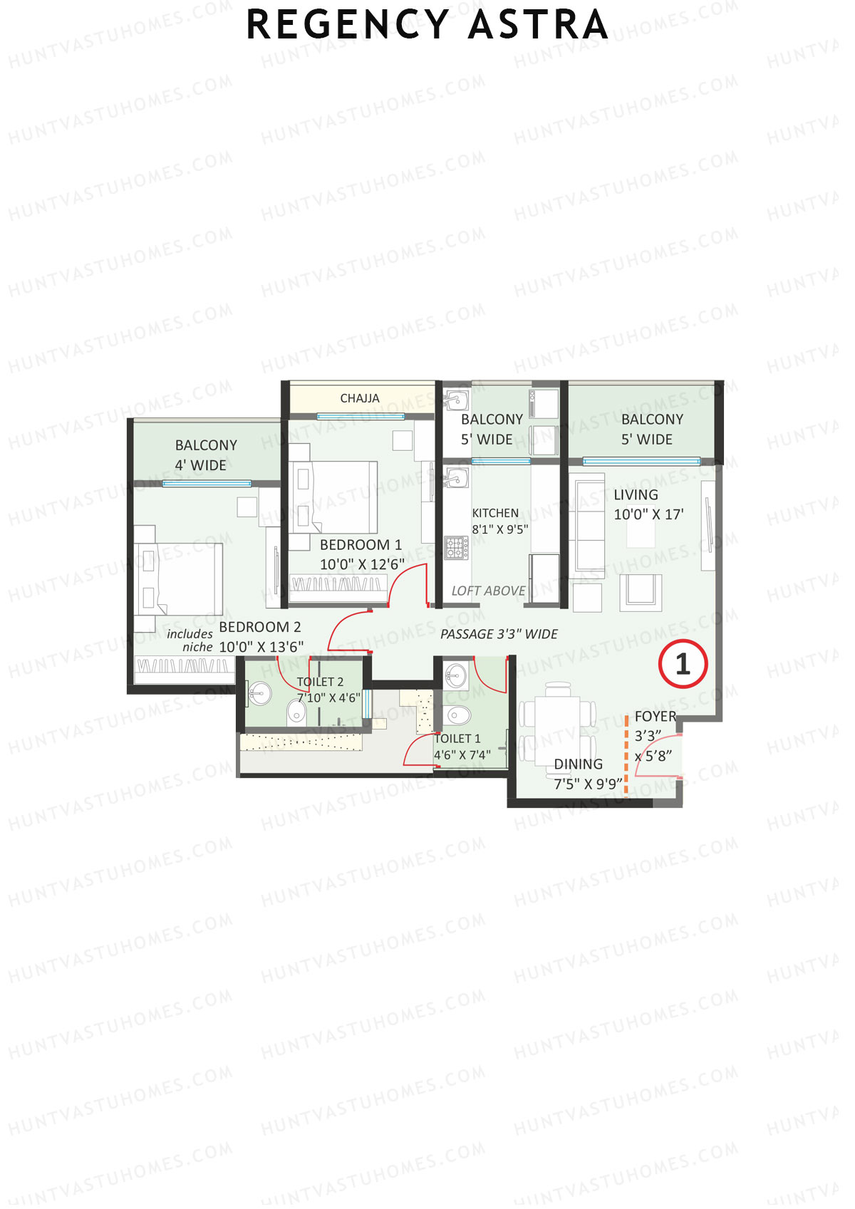 Regency Astra Tower B1 Unit 1 Floor Plan