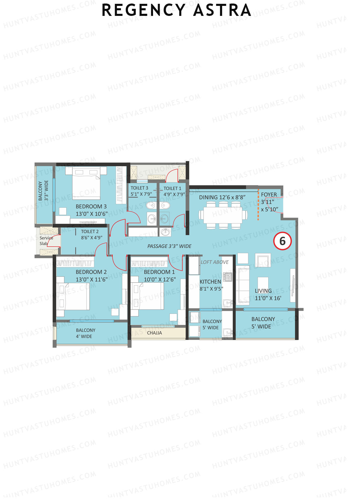 Regency Astra Tower B1 Unit 6 Floor Plan