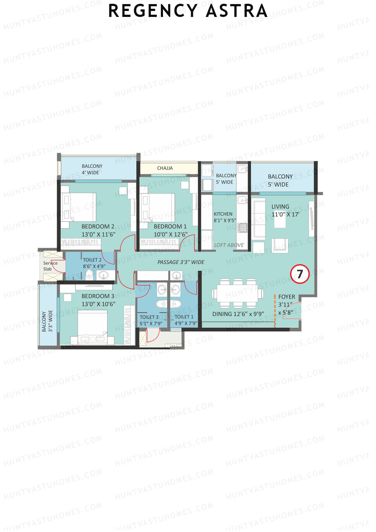 Regency Astra Tower B1 Unit 7 Floor Plan