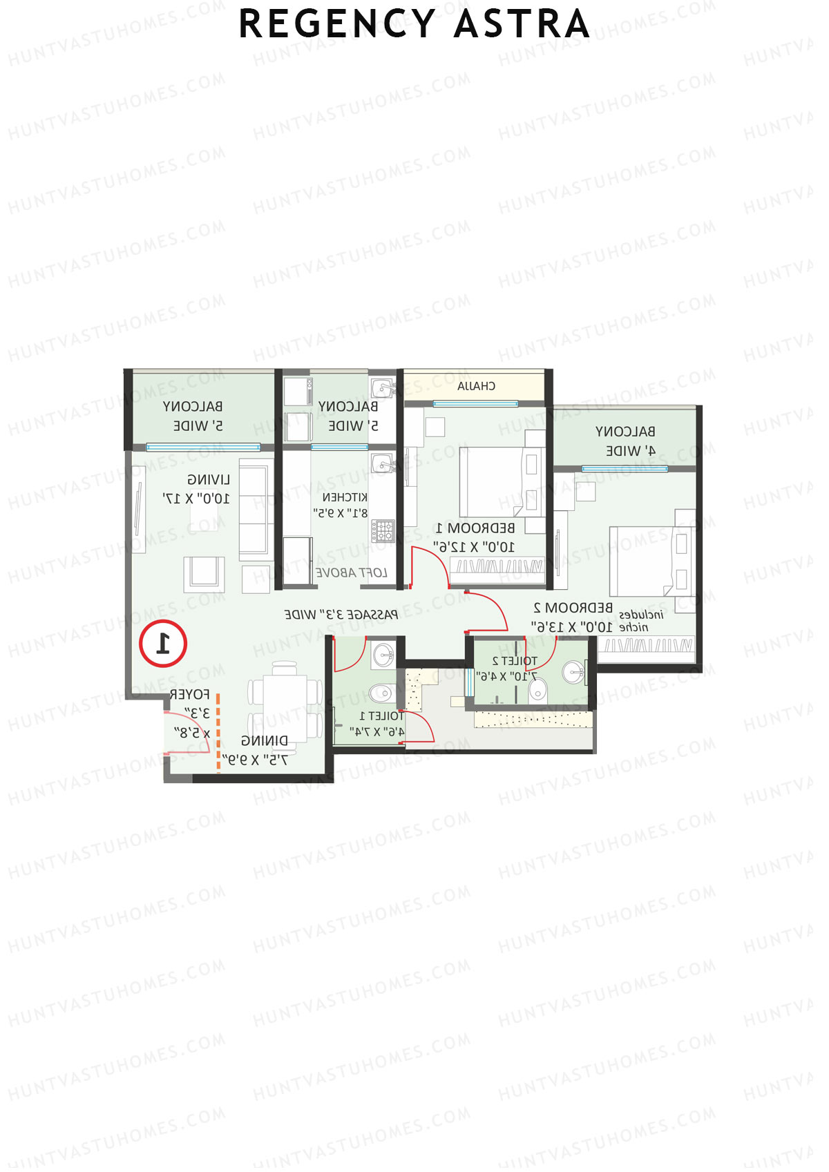 Regency Astra Tower B1 Unit 8 Floor Plan