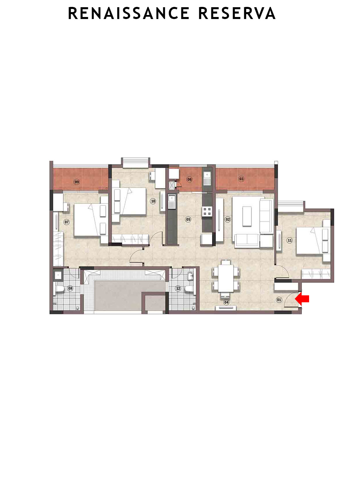 Renaissance Reserva Block A Unit 4 Floor Plan