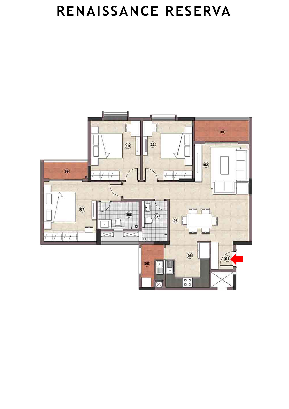 Renaissance Reserva Block C Unit 1 Floor Plan
