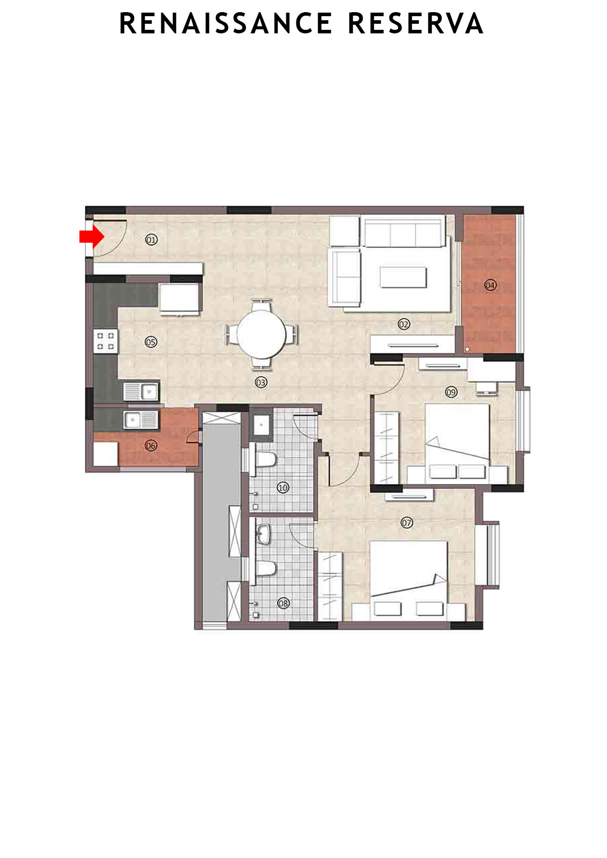 Renaissance Reserva Block E Unit 3 Floor Plan