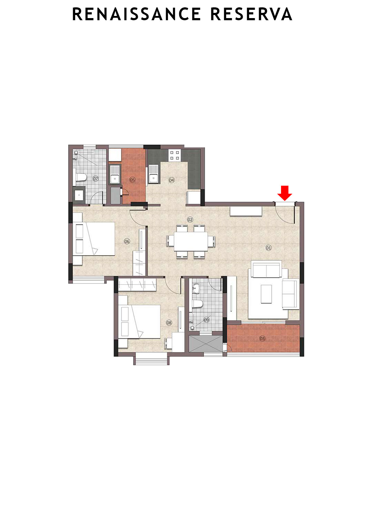 Renaissance Reserva Block E Unit 5 Floor Plan