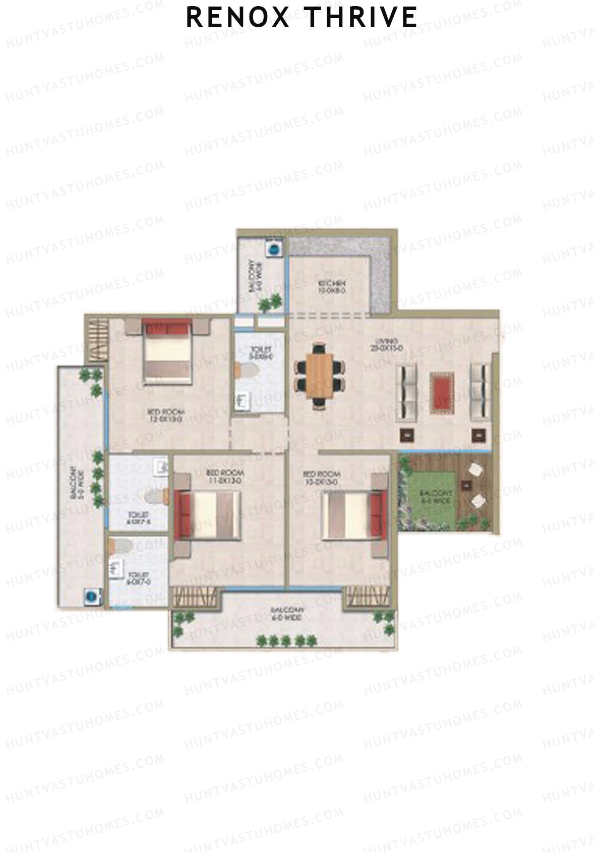 Renox Thrive Tower B1 Unit 1 Floor Plan