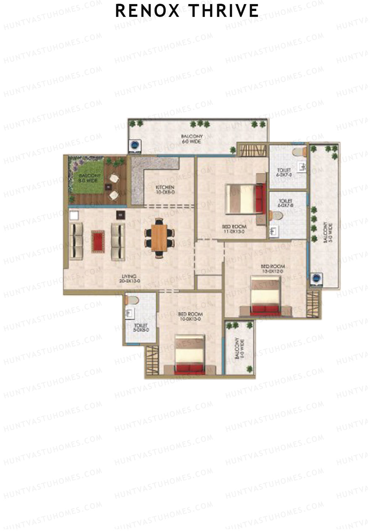 Renox Thrive Tower B2 Unit 2 Floor Plan