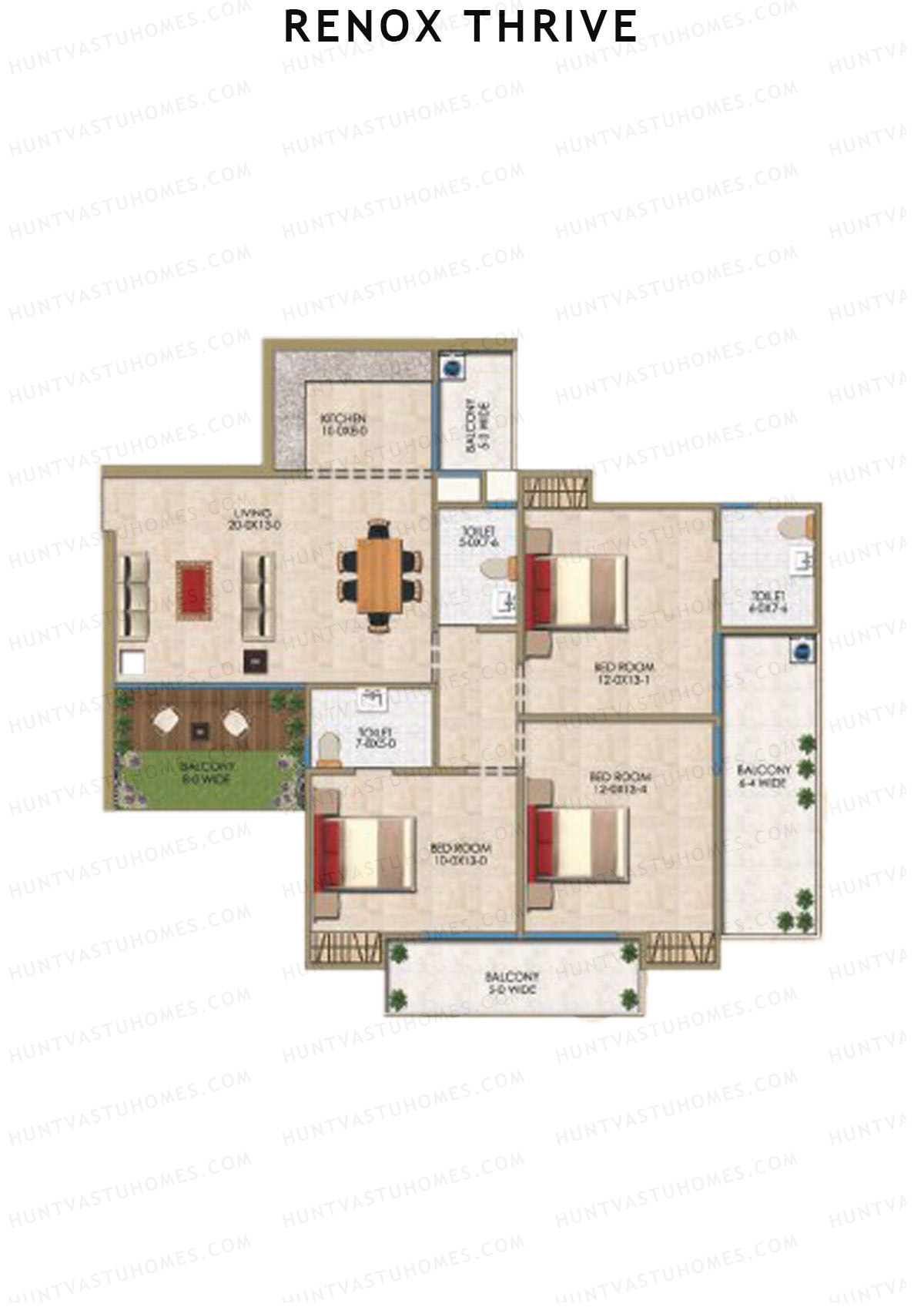 Renox Thrive Tower B2 Unit 3 Floor Plan