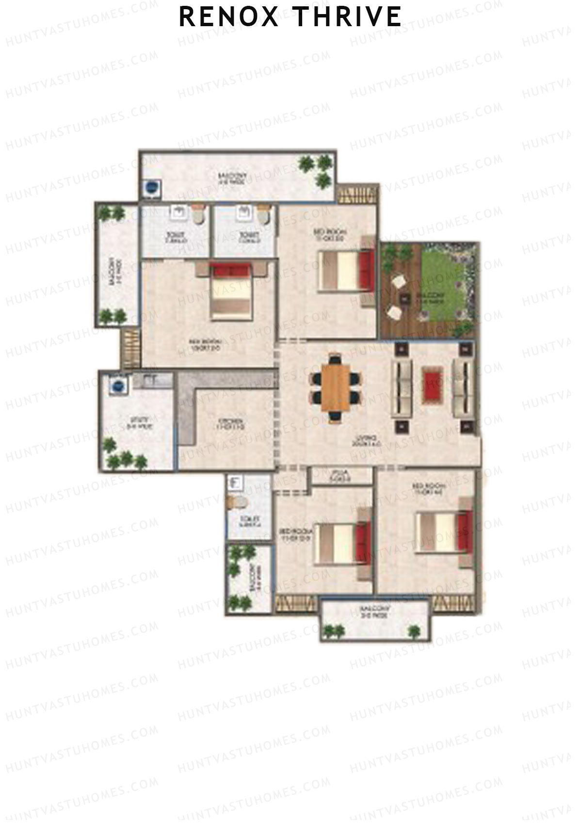 Renox Thrive Tower C Unit 1 Floor Plan