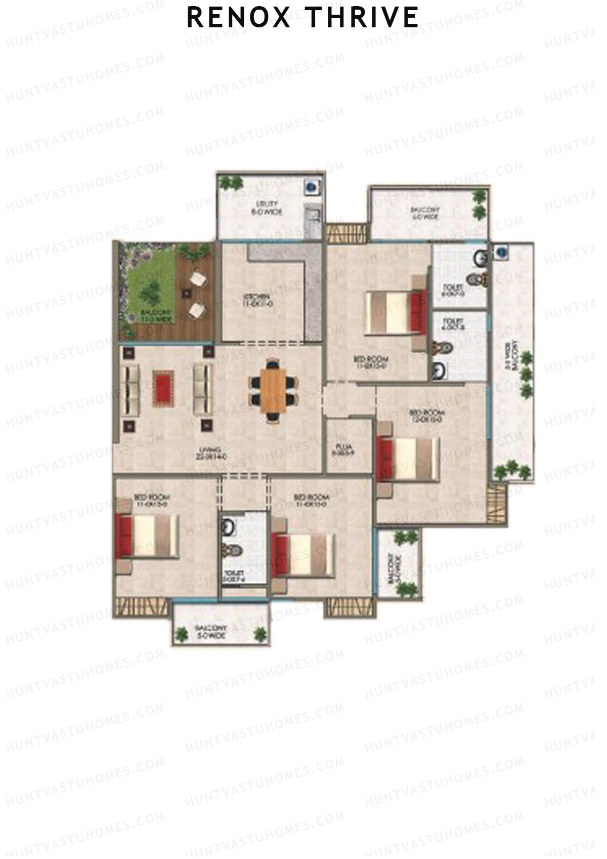 Renox Thrive Tower C Unit 2 Floor Plan