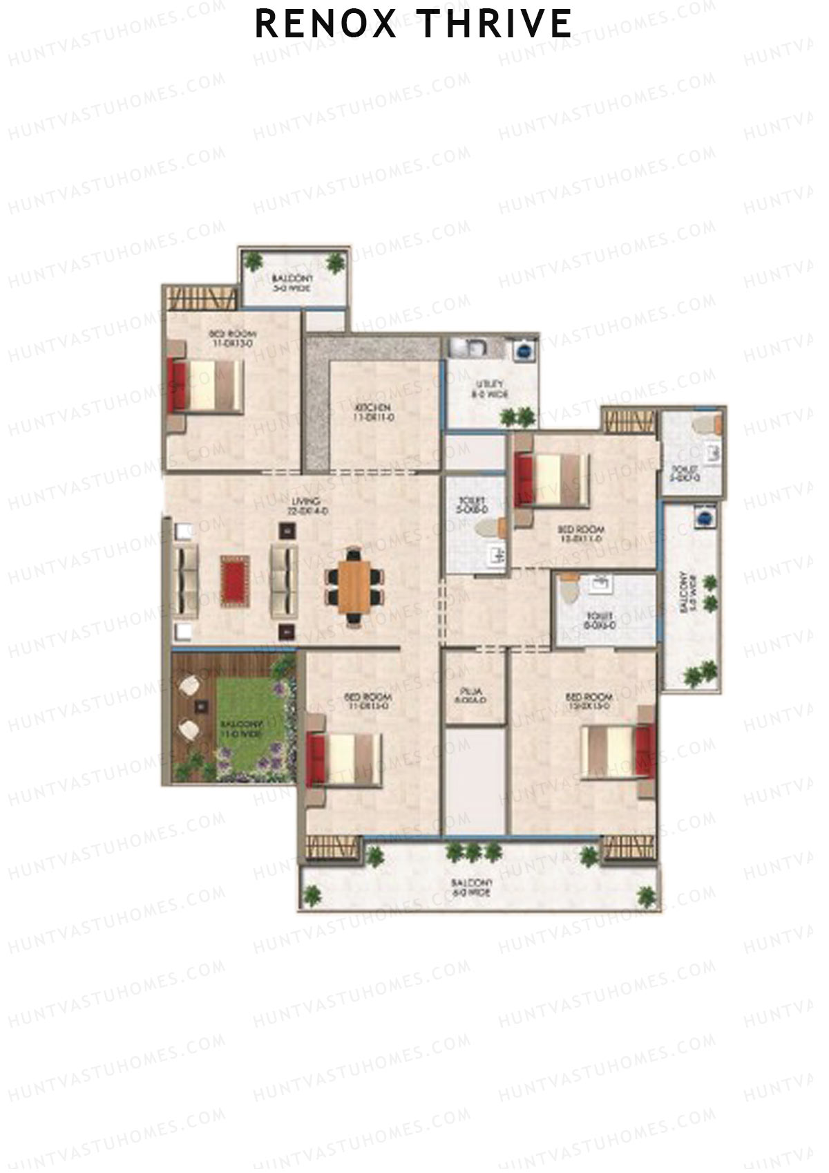 Renox Thrive Tower C Unit 3 Floor Plan