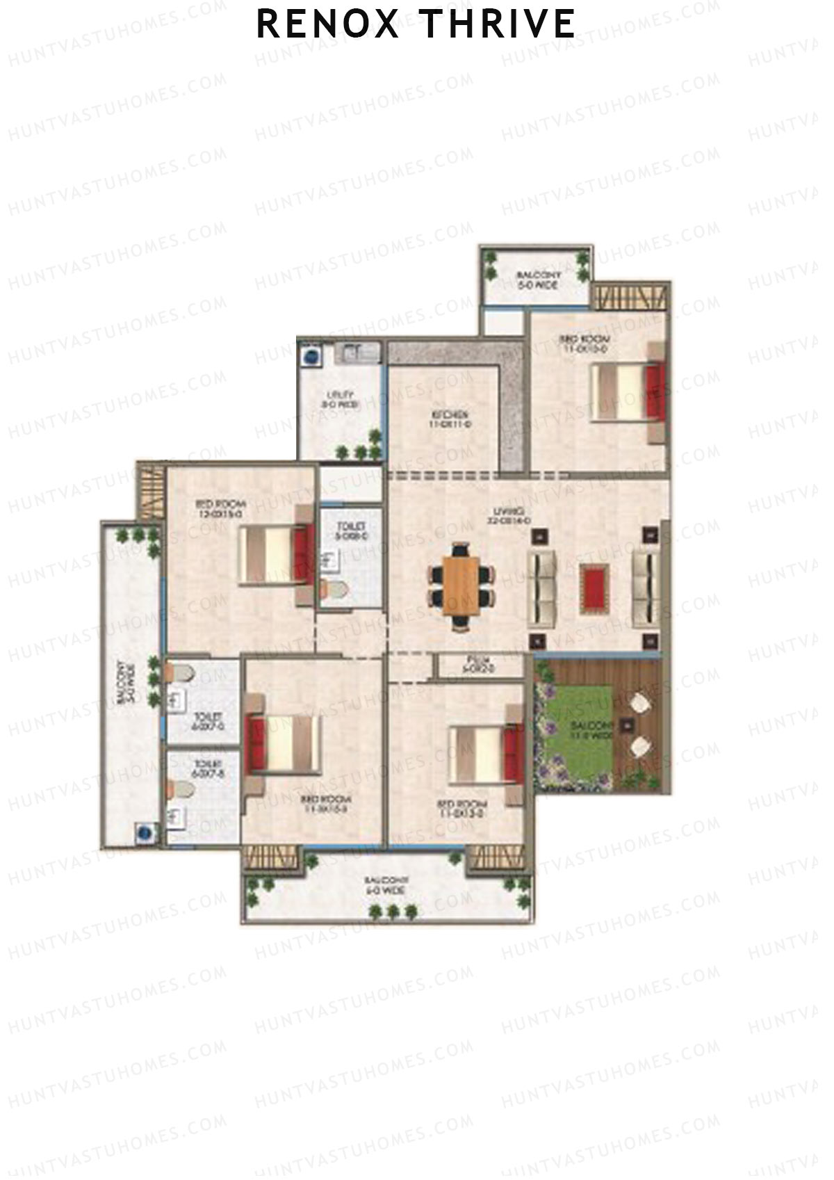 Renox Thrive Tower C Unit 4 Floor Plan