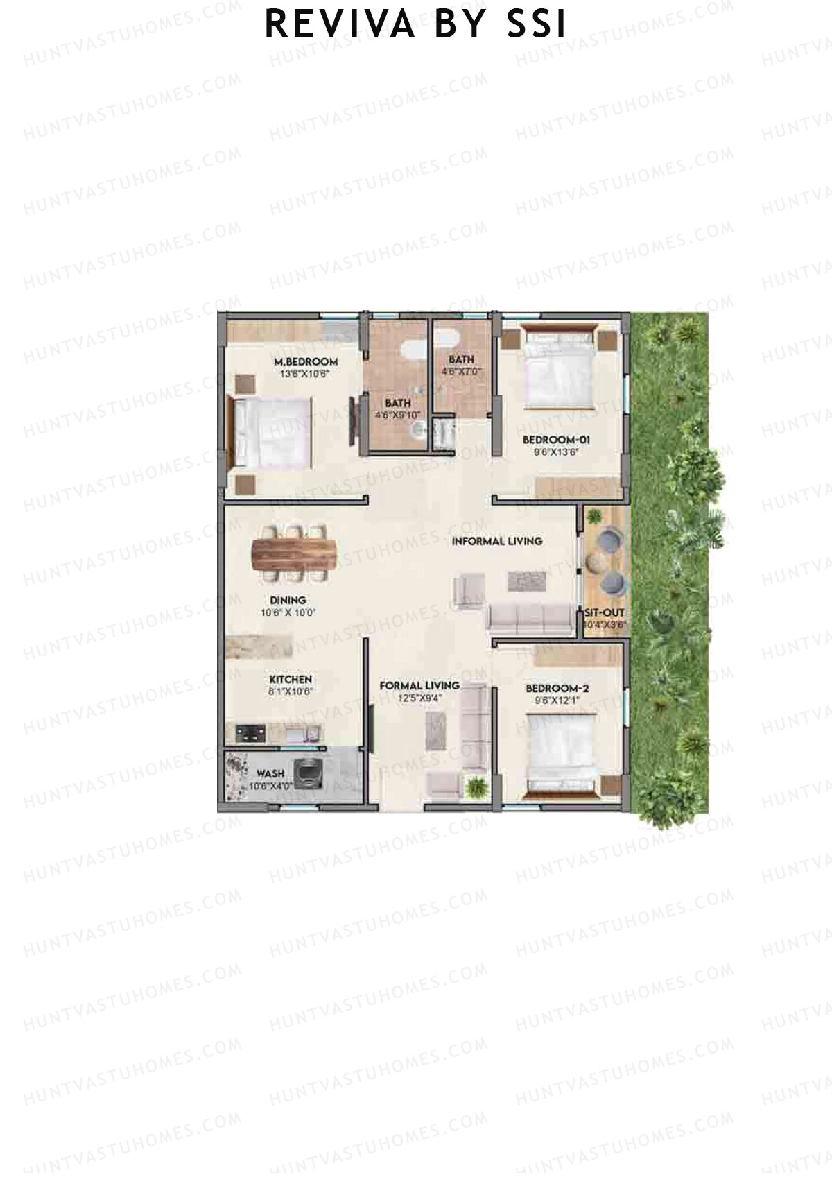 Reviva By SSI, Bliss, Unit B7, 3BHK, Super Area 1435   sq ft 