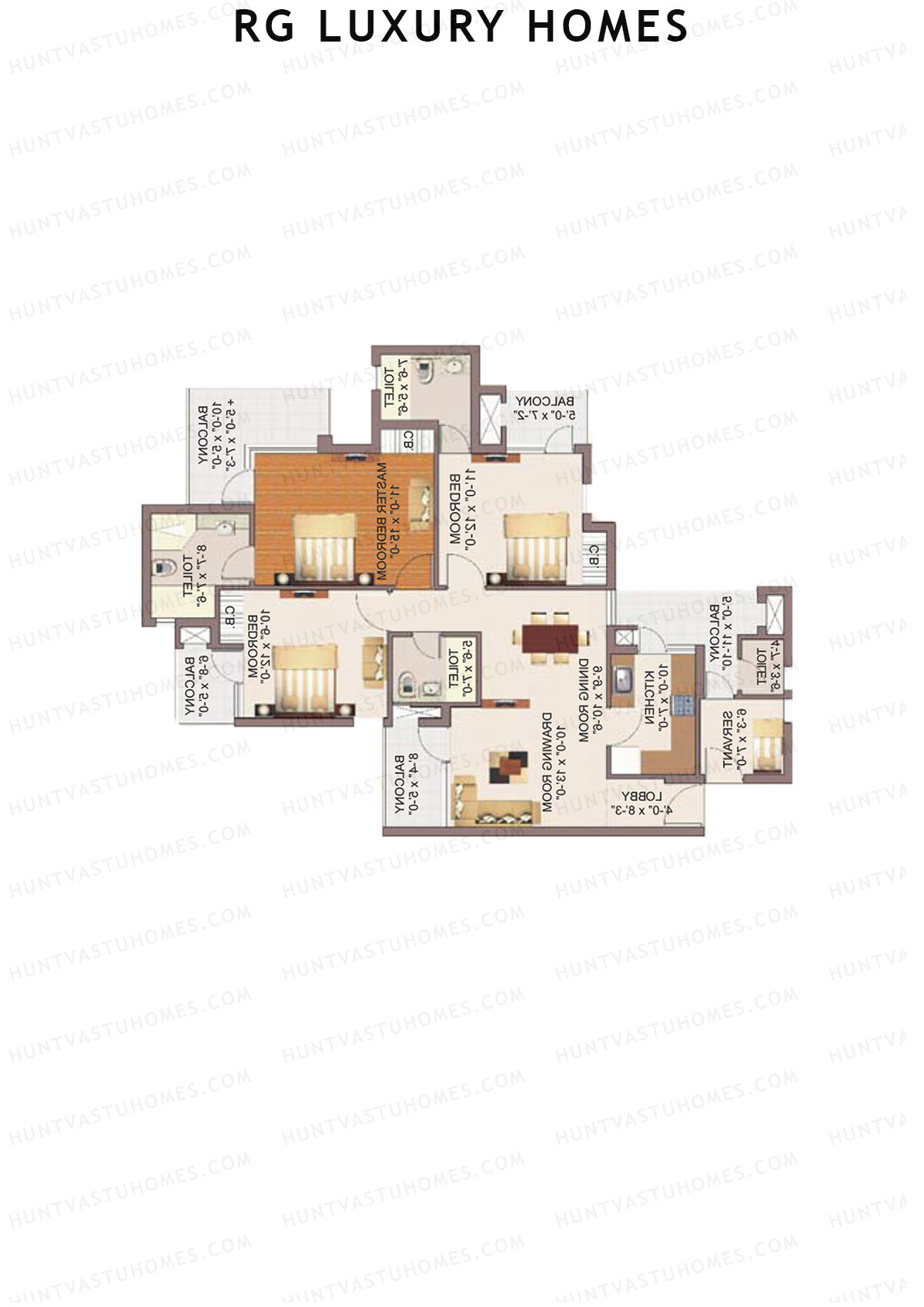 RG Luxury Homes Tower F Unit 4 (Type 6) Floor Plan