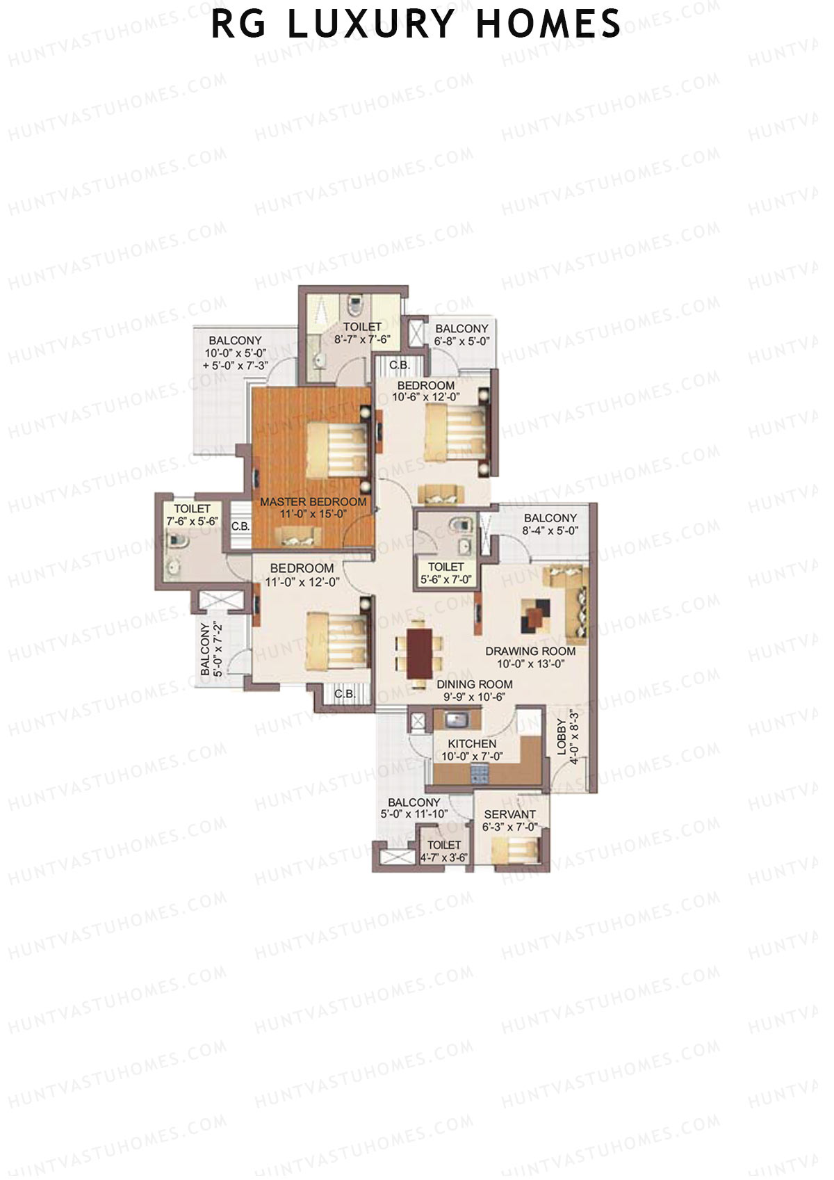 RG Luxury Homes Tower F Unit 5 (Type 6) Floor Plan