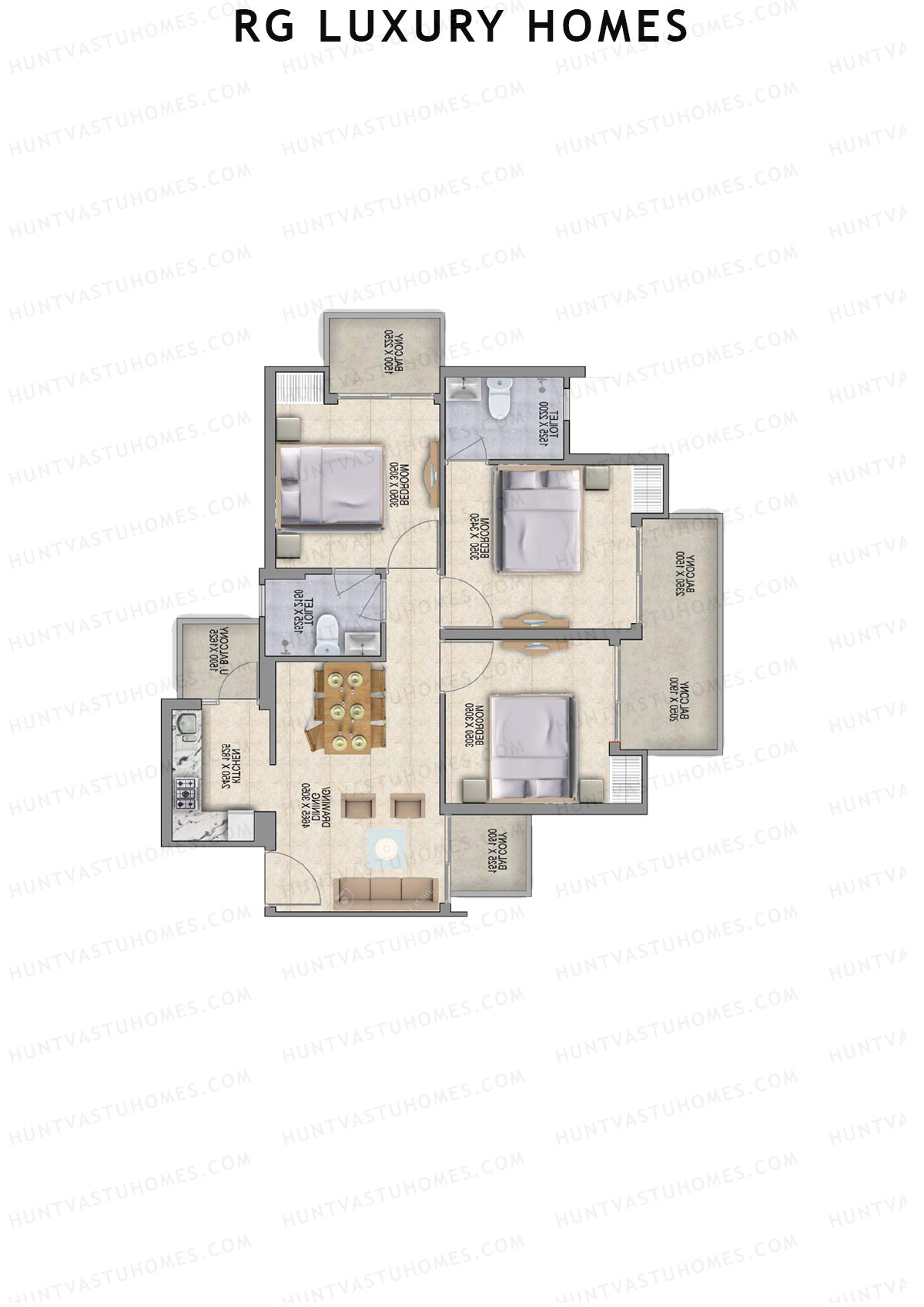 RG Luxury Homes Tower L Unit 4 Floor Plan