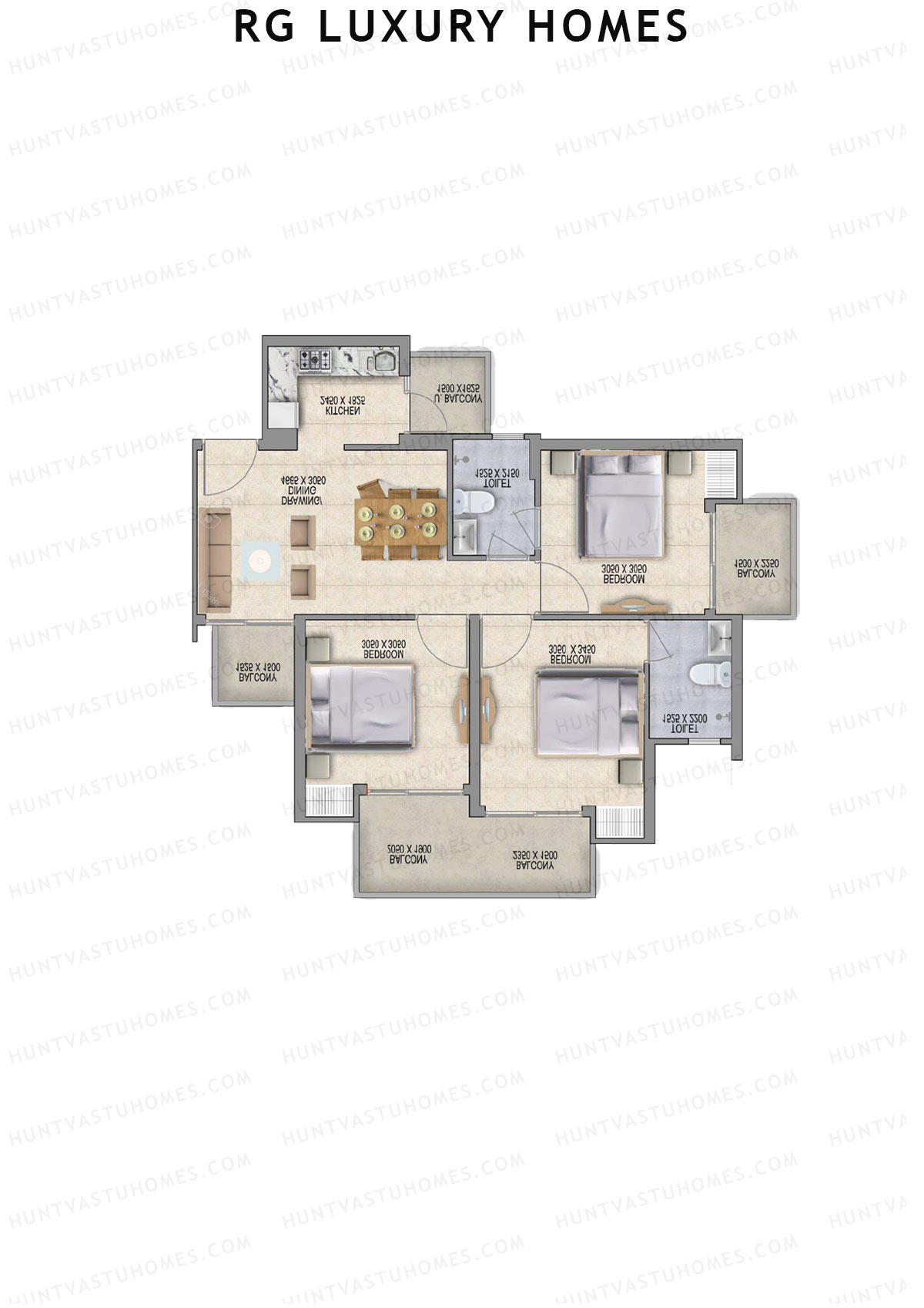 RG Luxury Homes Tower L Unit 6 Floor Plan