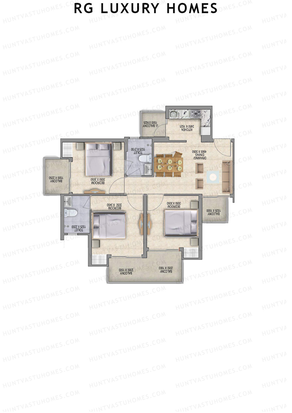 RG Luxury Homes Tower L Unit 7 Floor Plan