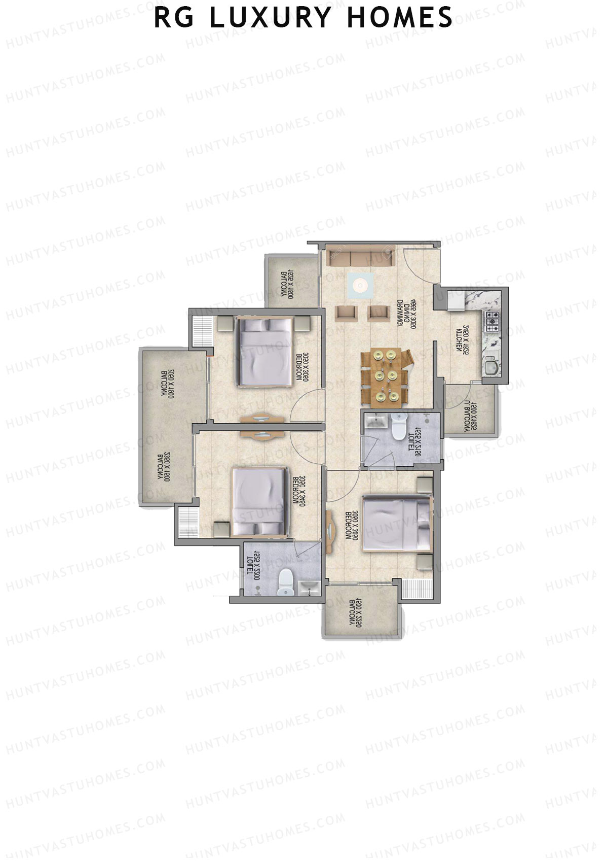 RG Luxury Homes Tower L Unit 8 Floor Plan