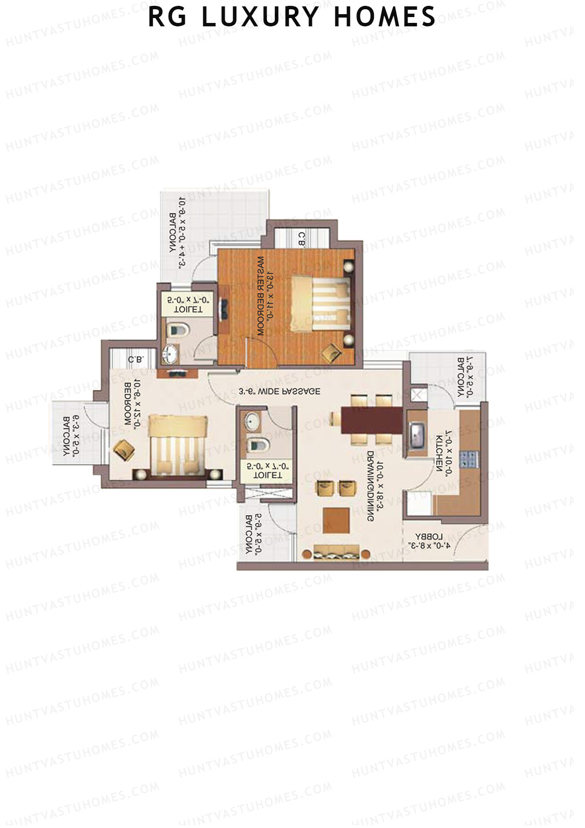 RG Luxury Homes Tower M Unit 4 (Type 1) Floor Plan