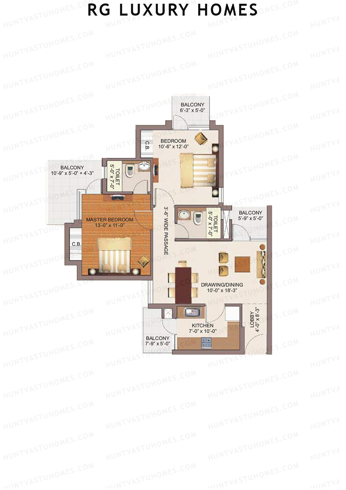 RG Luxury Homes Tower M Unit 5 (Type 1) Floor Plan