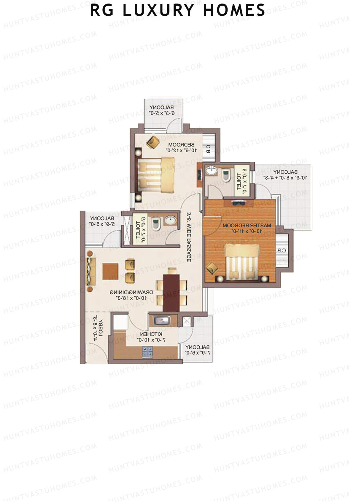 RG Luxury Homes Tower M Unit 6 (Type 1) Floor Plan