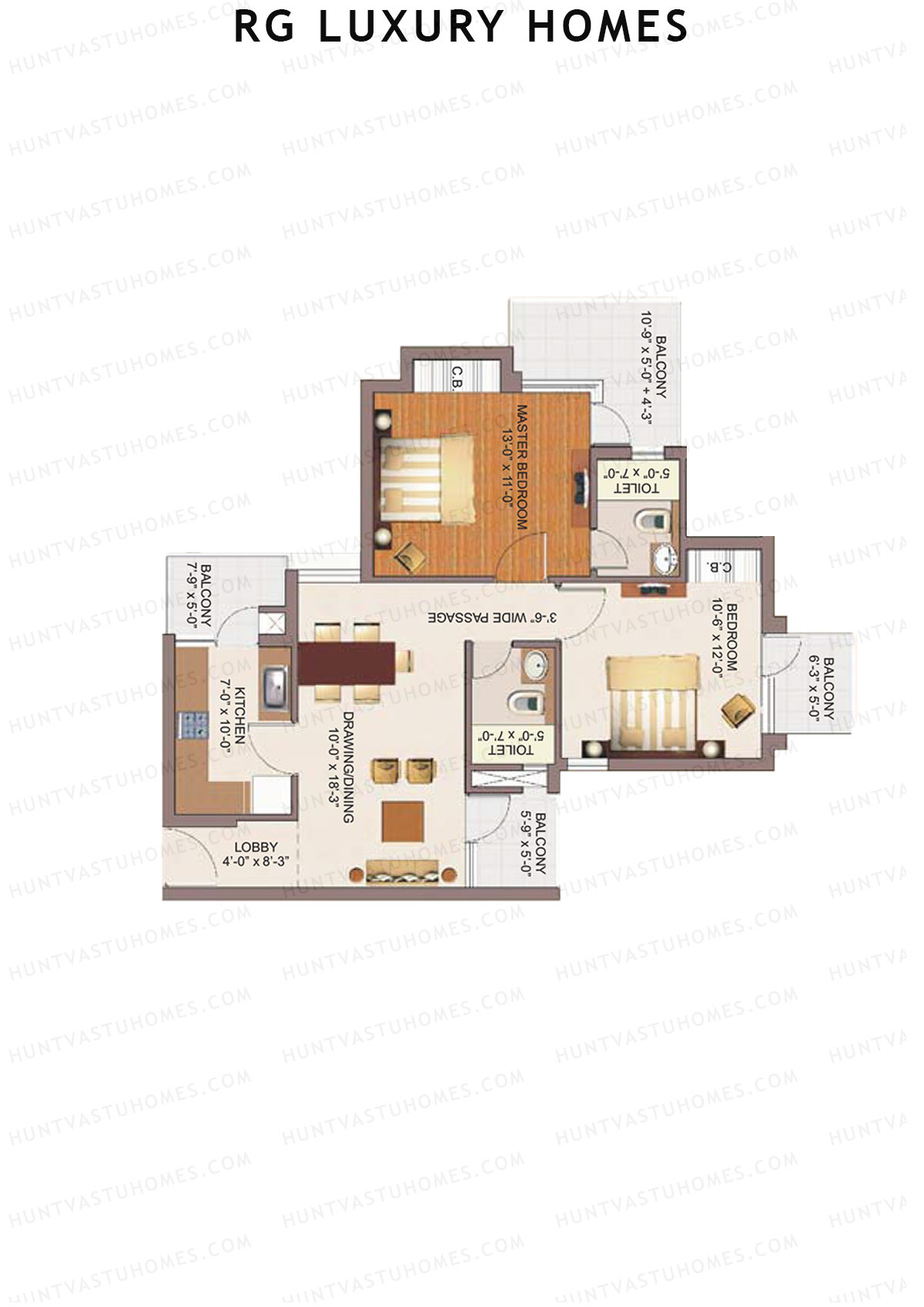 RG Luxury Homes Tower M Unit 7 (Type 1) Floor Plan