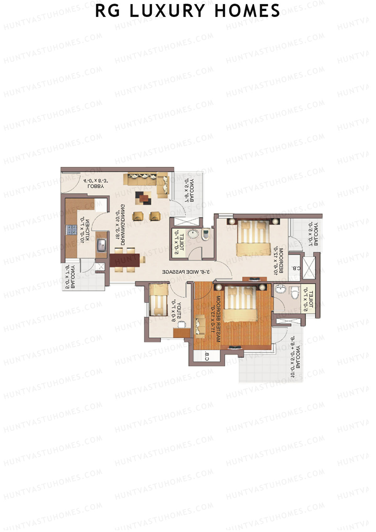 RG Luxury Homes Tower M Unit 8 (Type 2) Floor Plan