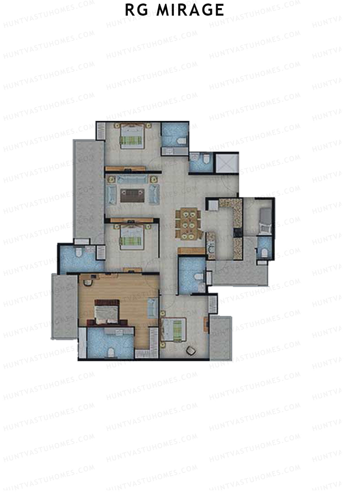 Rg Mirage Tower L Unit 2 (Type 1A) Floor Plan
