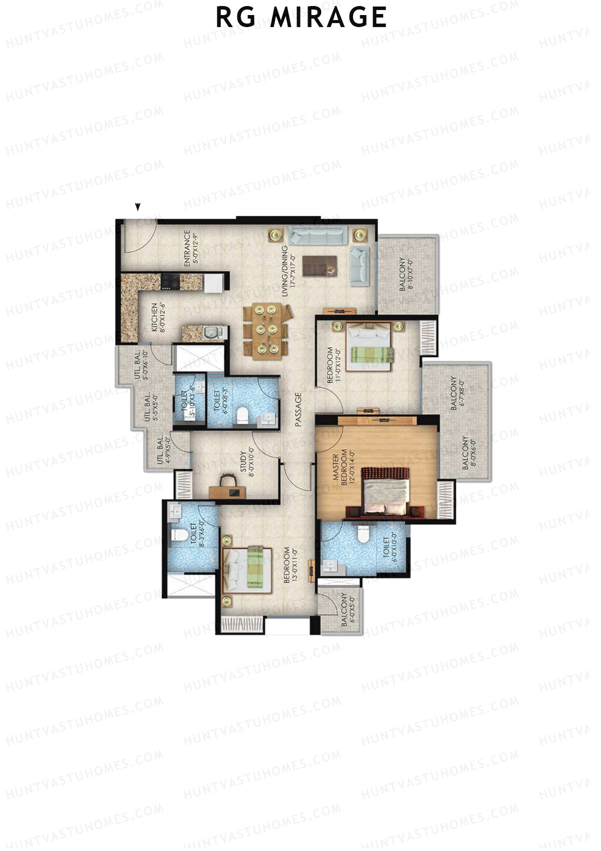 Rg Mirage Tower L Unit 3 (Type 2) Floor Plan